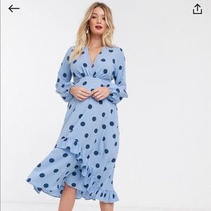Blue Polka Dot Maternity Dress